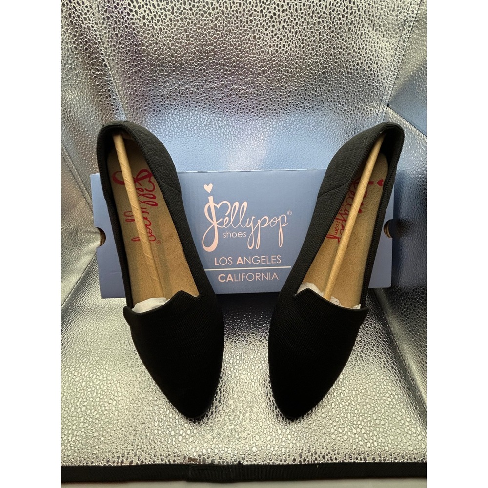 Jellypop Marrianne Black Knitted Pointed Toe‎ Loafers Memory Foam Flats 7.5